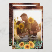 愛素朴と感謝していひまわ結婚しの写真 サンキューカード (正面/裏面)