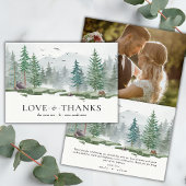 愛素朴と水感謝してい色の森の山 サンキューカード