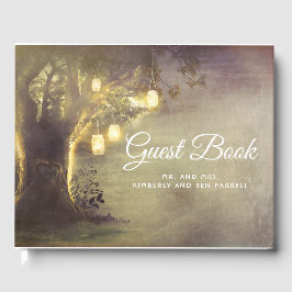 愛素朴の木とメイスンの瓶のラ結婚イト ゲストブック