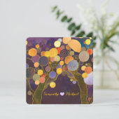 愛素朴の木パープル結婚ズ 招待状 (スタンド正面)