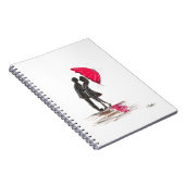 愛素朴の結婚シックな赤い傘のカップル ノートブック (右側)