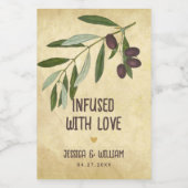 愛素朴の葉が結婚ふくむオリーブの油 ワインラベル (シングルラベル)