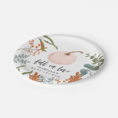 愛素朴の赤ちゃんシャワーのピンクのカボチャ秋 ペーパープレート (アングル)