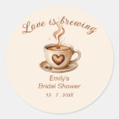 愛素朴はコーヒーブライダルシャワー ラウンドシール (正面)