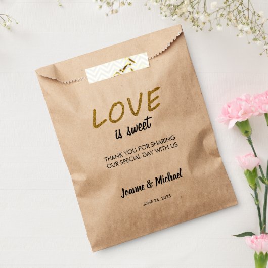 愛素朴は甘い金ゴールドスクリプトありがとうござ結婚う フェイバーバッグ (封をした状態)