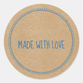 愛素朴を手書きで作ったクラフト点々のある ラウンドシール (正面)