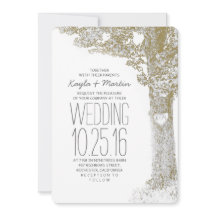 愛素朴ハートツリー結婚式招待状