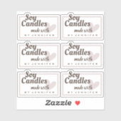 愛素朴ハート天然ろうそく茶色 シール (シート)