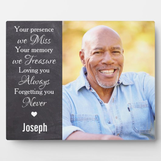 愛素朴パーソナライズされた心の記念写真 フォトプラーク (正面)