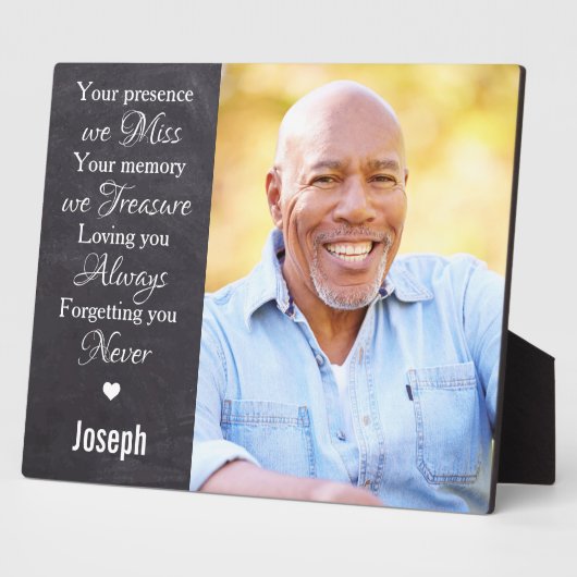 愛素朴パーソナライズされた心の記念写真 フォトプラーク (側面)