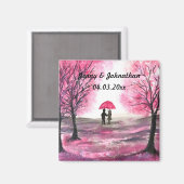 愛素朴対結婚さくらんぼが咲く マグネット (正面/裏面)