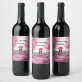 愛素朴対結婚さくらんぼが咲く ワインラベル (ボトル)
