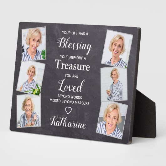 愛素朴心の思い出パーソナライズされたの記念碑 フォトプラーク (側面)