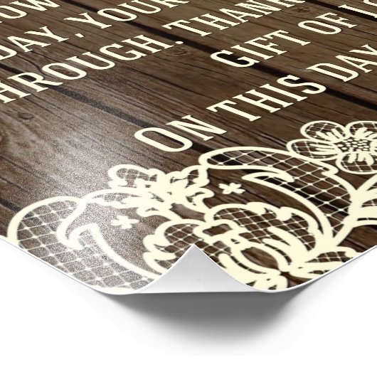 愛素朴心の記憶の印の国の結婚レース フォトプリント            (角)