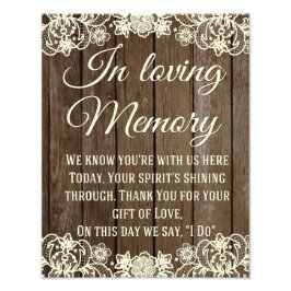 愛素朴心の記憶の印の国の結婚レース フォトプリント           