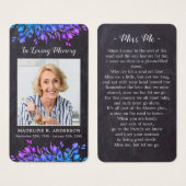 愛素朴想の追悼祈りの言葉カード (正面&裏面)