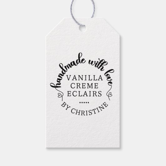 愛素朴手書きスクリプトハートで手作り ギフトタグ (正面)