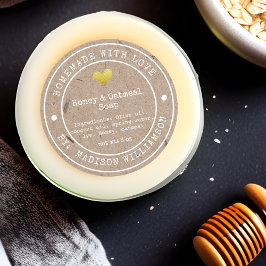 愛素朴石けんラベル付き自家製 |原材料 ラウンドシール