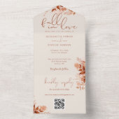 愛素朴秋フローラQRコード結婚 オールインワン招待状 (内側)