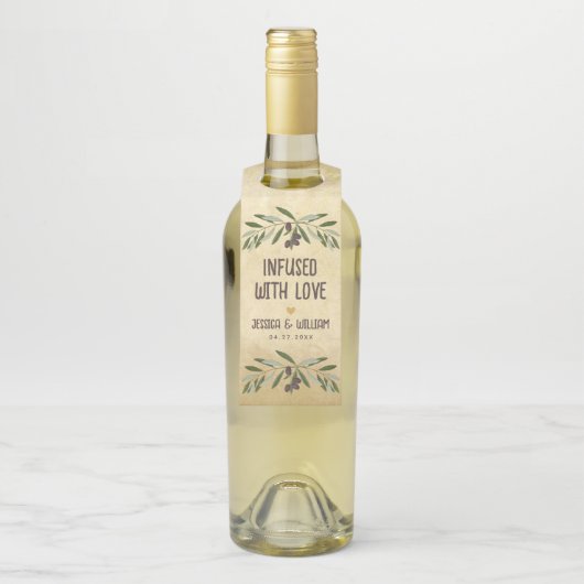 愛素朴結婚に満ちたオリーブの油 ボトルネックタグ (ボトル)