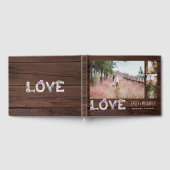 愛素朴薄紫結婚のブライダルシャワー写真 ゲストブック (全面)