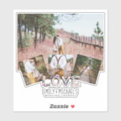 愛素朴薄紫結婚のブライダルシャワー写真 シール (シート)