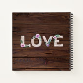 愛素朴薄紫結婚のブライダルシャワー写真 ノートブック (裏面)