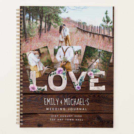 愛素朴薄紫結婚のブライダルシャワー写真 プランナー手帳 (正面)