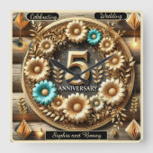 愛素朴:記念日フローラ最高傑作 スクエア壁時計 (正面)