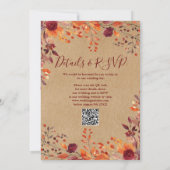 愛素朴QRコードの一つの秋ですべて結婚 招待状 (裏面)