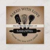 愛素朴QRコー焼いたド付きクラフト スクエア名刺