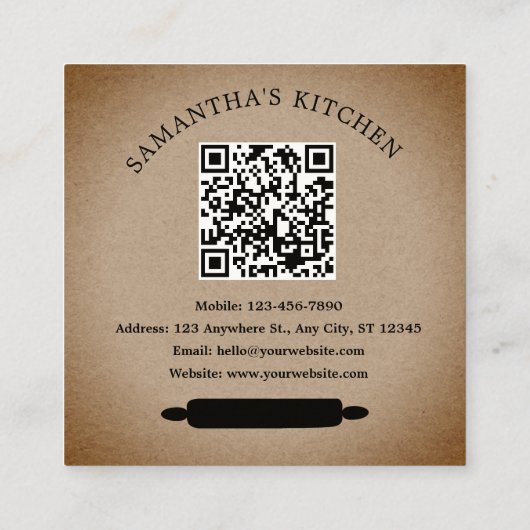 愛素朴QRコー焼いたド付きクラフト スクエア名刺 (裏面)