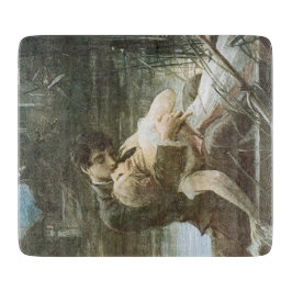 愛結婚したする若いキスをする夫婦 カッティングボード