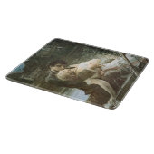 愛結婚したする若いキスをする夫婦 カッティングボード (角)