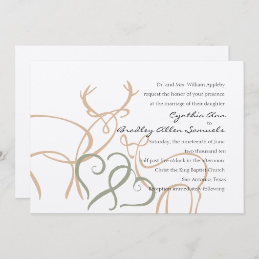 愛結婚で金と金 招待状 (正面/裏面)