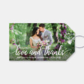 愛結婚と写真に感謝感謝してい ギフトタグ (正面(横))