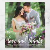 愛結婚と写真に感謝感謝してい ワインラベル (シングルラベル)