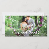 愛結婚と写真に感謝感謝していW サンキューカード (正面)