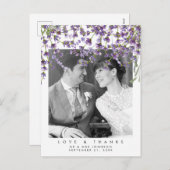 愛結婚と写真のハガキ感謝していラベンダー シーズンポストカード (正面/裏面)