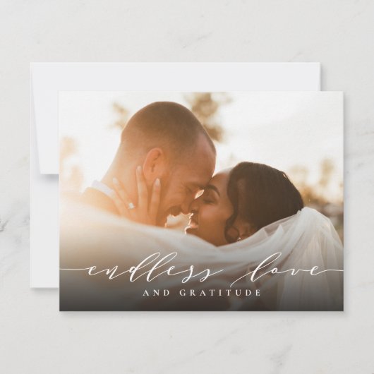 愛結婚と感謝の気持ちを込めて サンキューカード (正面)