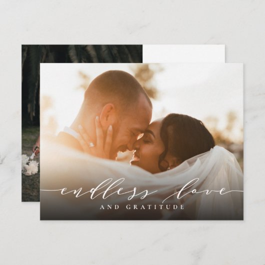 愛結婚と感謝の気持ちを込めて サンキューカード (正面/裏面)