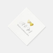 愛結婚のナプキンフェイク金ゴールドハート スタンダードカクテルナプキン (角)