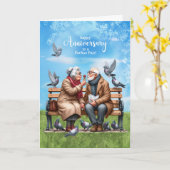 愛結婚の公園で過ごす記念日の先輩 カード (黄色い花)