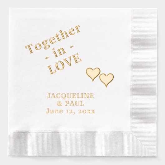 愛結婚の名で一緒に 箔ナプキン (正面)