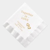 愛結婚の名で一緒に 箔ナプキン (右)