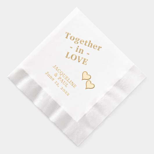 愛結婚の名で一緒に 箔ナプキン (右)