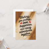 愛結婚の果てしない幸せを願う カード (正面/裏面インサイチュ)