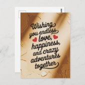 愛結婚の果てしない幸せを願う ポストカード (正面/裏面)