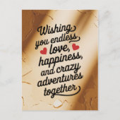 愛結婚の果てしない幸せを願う ポストカード (正面)