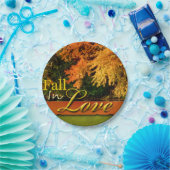 愛結婚の葉の秋の風光明媚な秋写真 ペーパープレート (パーティー)